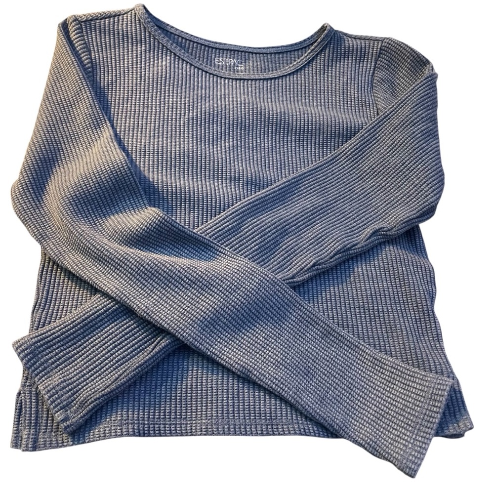 PacSun Blue Ribbed Long Sleeve Top